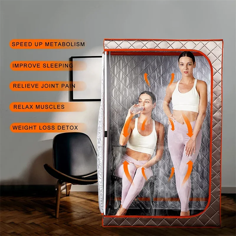 Portable Steam Sauna 2 Person Sauna Tent Sauna Rocket Home Sauna Kit,Two Person Whole Body Large Space Spa, 2Pcs 4L Steamer 3