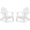 Kids Adirondack Chair Set of 2, White Poly Lumber Plastic Weather Resistant Toddler Outdoor Patio Lounge Chair for Balcony 1