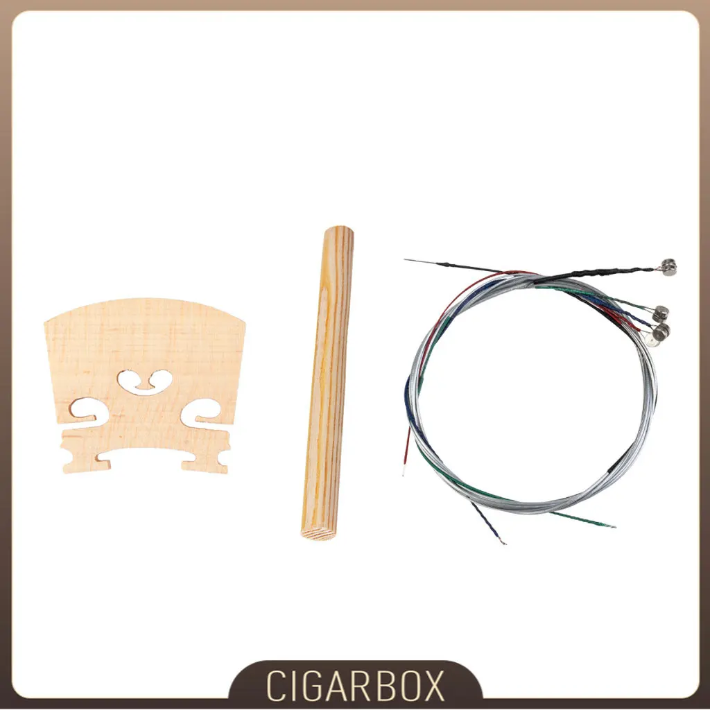 

1 Set 4/4 Size Violin Bridge Maple Bridges & Sound Post Strings Acoustic Fiddle o Parts