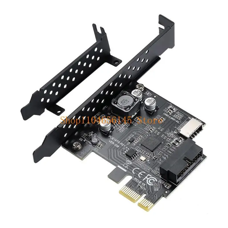 652F PCIEX1 USB3.2 확장 카드 PCI-Express-USB Type-E 어댑터 변환기 5GB