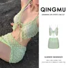 Lace Details Women's Bikini Slimming Design Pure-Sexy Fusion American Hot Girl Bikini High-Waisted Tummy-Control Design