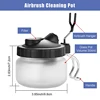 Airbrush Cleaning Tools Kits for Spray Gun Airbrush Glass Jar Pot with 3 Set Clean Parts And Replaceable Air Brush Needle Nozzle 2