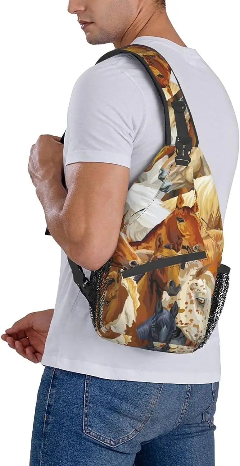 Zaino A Tracolla Multifunzione | Borsa Petto Con Foro Cuffie | Ideale Per Trekking E Viaggi - Foto 8