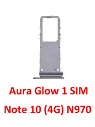 Black SIM Card Tray Slot Holder for Samsung Galaxy Note 10 Series (Aura Glow Single SIM)