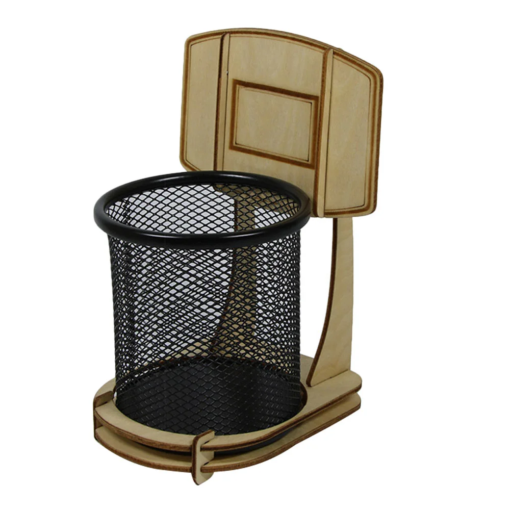 

Basketball Stand Pen Holder Tabletop Organizer Stands Metallic Line Wooden Child