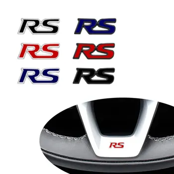 Adesivo 3D in Metallo RS per Decorazione Auto, Emblema per Volante e Console Centrale, per Chevrolet Captiva Lacetti Aveo Cruze