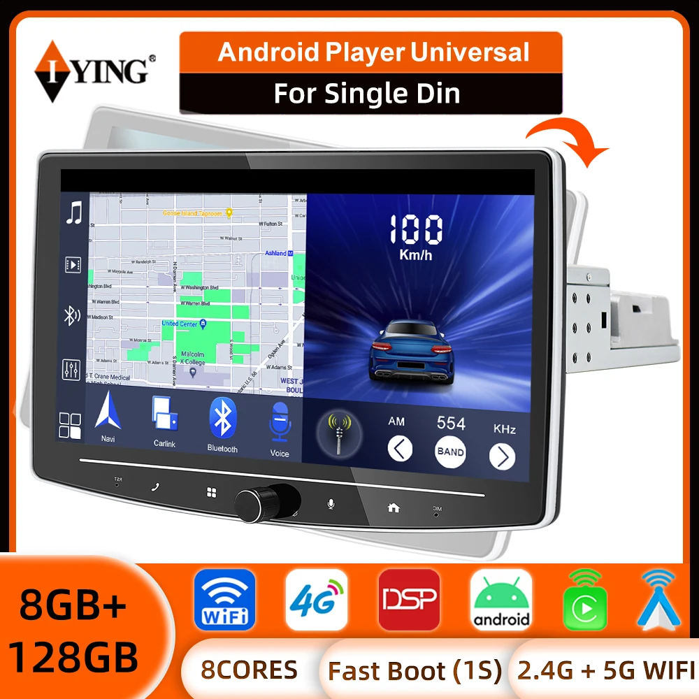 Car Stereo 1 Din Android Car Radio Removable Touch Screen Car
