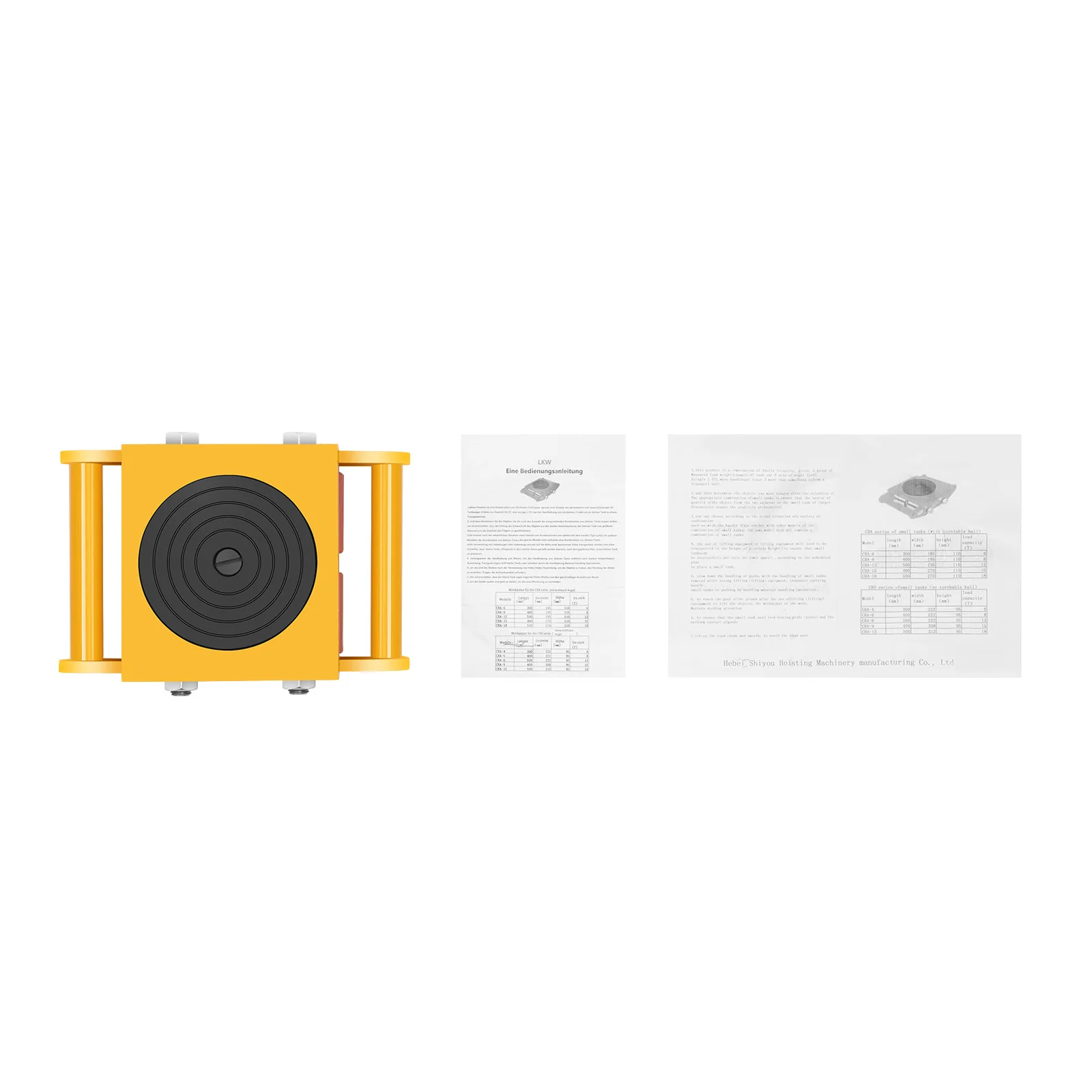 6T Machinery Mover Heavy Duty Machine Dolly Skate Machinery 4 Roller Mover Cargo Trolley Cart 360° Rotation Red/Yellow 6