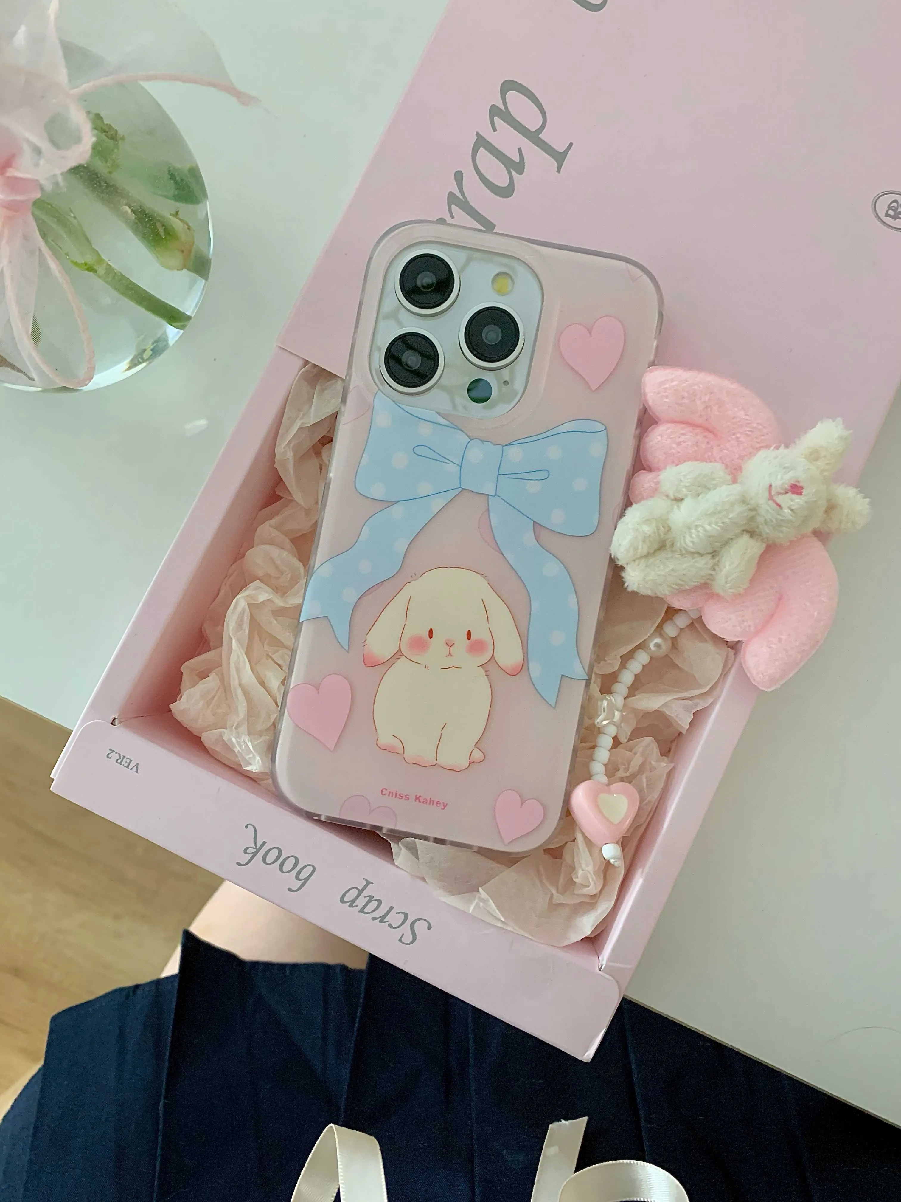 Angel Rabbit Chain Phone Case for iPhone
