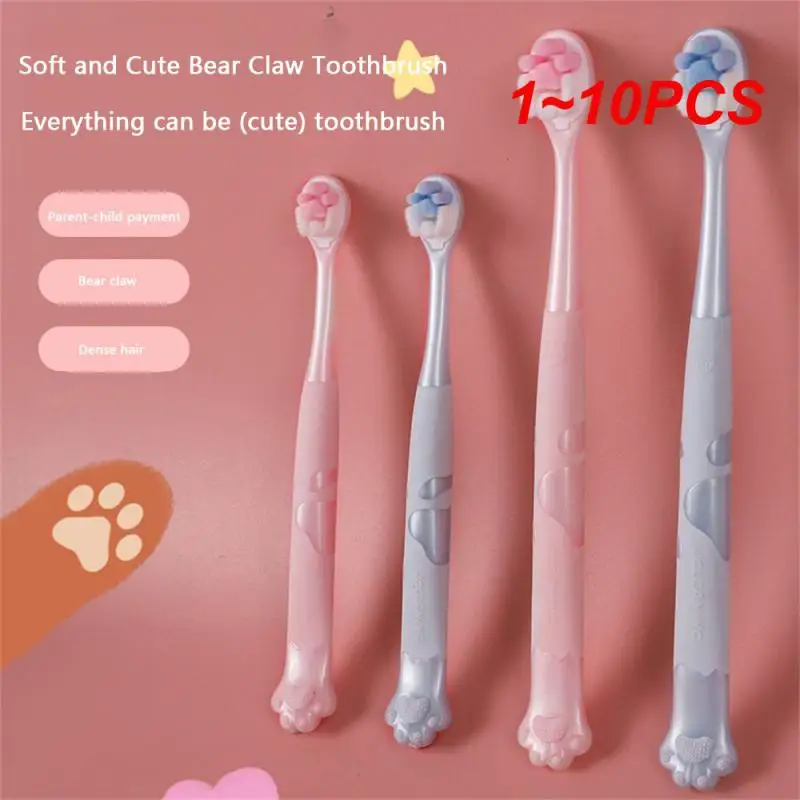 

Oral Care Brush 26.40g Not Easy To Slip Off Fashion Appearance Soft Rubber Package Cat Claw Handle Soft Toothbrush