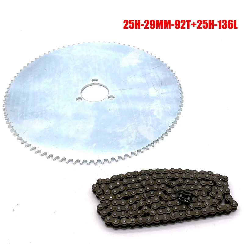 Motorcycle Chain Sprocket 92T 80T 70T 68T 66T 65T 64T 55T 47T 25H 26mm 29mm 54mm Rear Sprocket 136L Chain For Mini Moto ATV Dirt Pit Pocket Bike 47CC 49CC