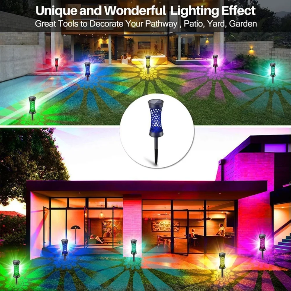 

LED Solar Colorful Lights Outdoor Sun Power PathwayWaterproof for Garden Decoration Landscape Lawn Lamp Patio Decor