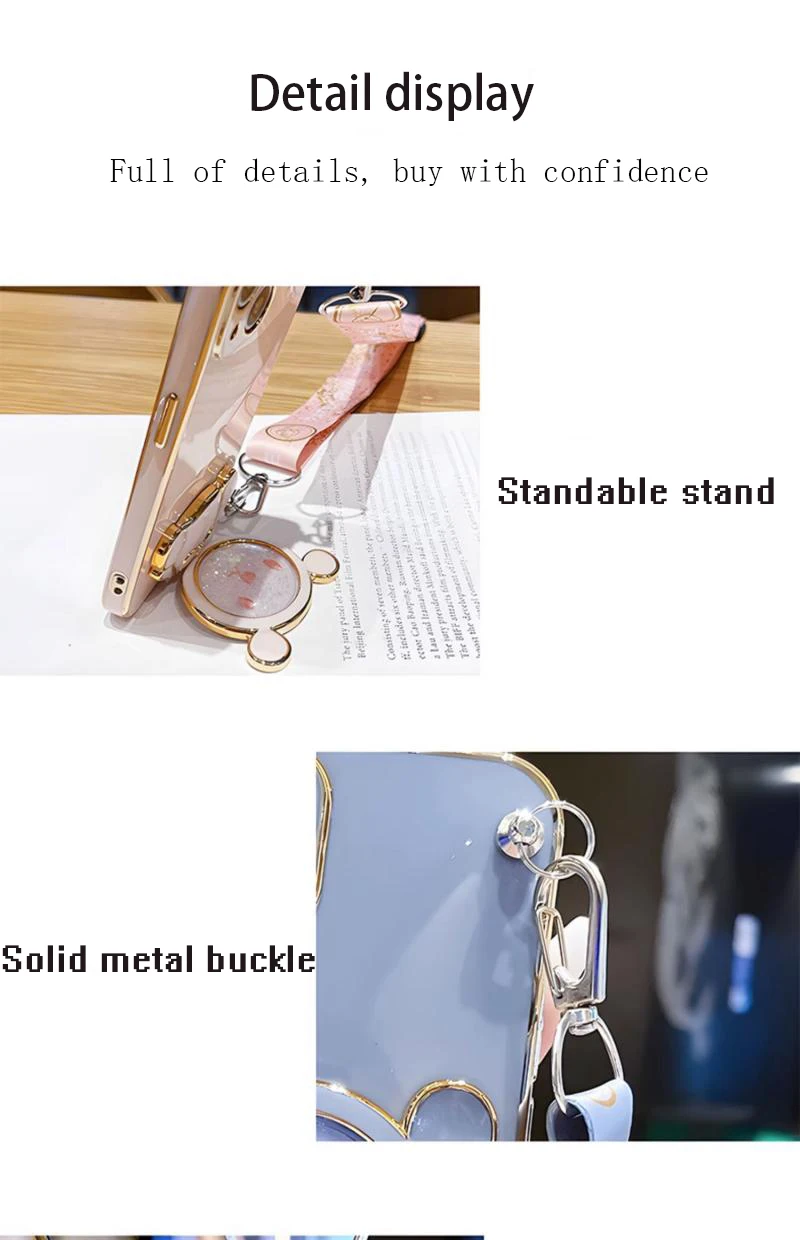 Bear Lanyard Strap Case For Motorola Moto G8 G9 G50 G30 G20 G10 G40 G60S G22 G23 G52 G53 G73 G60s E6S E7 Power Cover_voghion.com