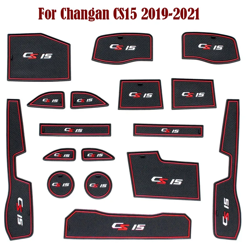 Anti-Slip Gate Slot Cup Mat For Changan CS15 2019-2021 Accessories Door Groove Non-Slip Pad Rubber Coaster