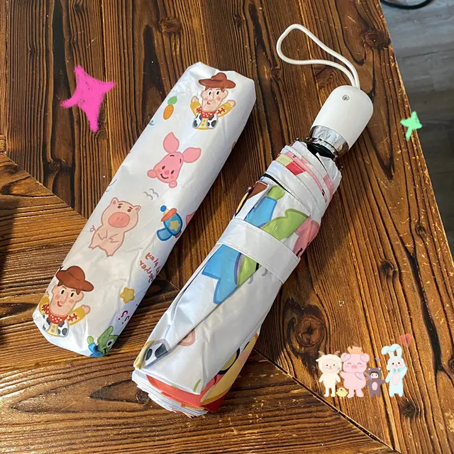 Disney Winnie Design Automatikus Esernyő Szélálló Uv Védje Az Esernyőt A Nők Számára, Akik Napos És Esős Összecsukható Esernyők - Image 6