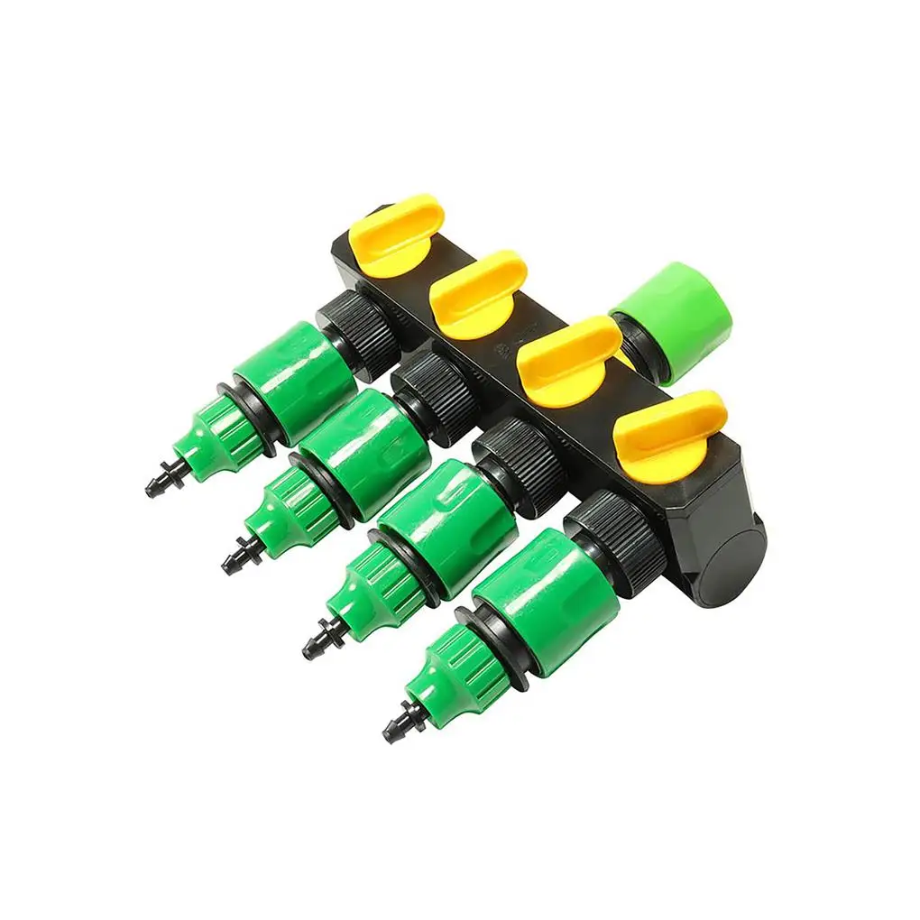 

Garden Faucet Shunt Plant Multipurpose Four Ways Splitter Water Pipe Connector Tap Diverter Drip Irrigation Fitting