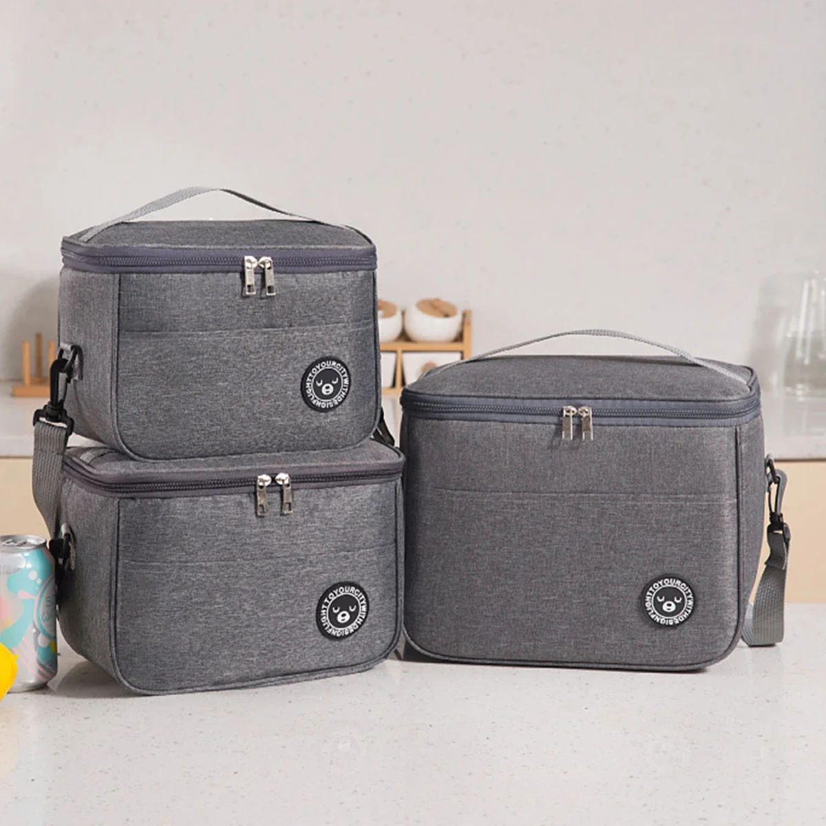 Wasserdichte tragbare Lunchtasche, Lebensmittel-Thermobox, langlebige Bürokühler-Lunchbox mit Schultergurt, Picknicktasche für Paare, Unisex – Detail 9