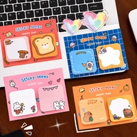 1Pcs Kawaii Cartoon Animal Sticky Notes Sticker 60Sheets Cute Rabbit Bear Capybara Astronaut Memo Pad School Office Stationery 1