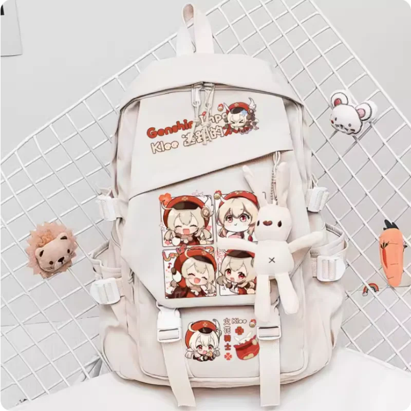 Anime Genshin Impact Klee Schoolbag Backpack High-capacity Shoulder Bag Cosplay Travel Student Teenager Gift B572