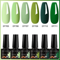 MEET ACROSS 7.3ml Gel Nail Polish Vernis Summer Simple Green Series UV Gel Nail Varnish Semi Permanent Nail Art Manicure 1