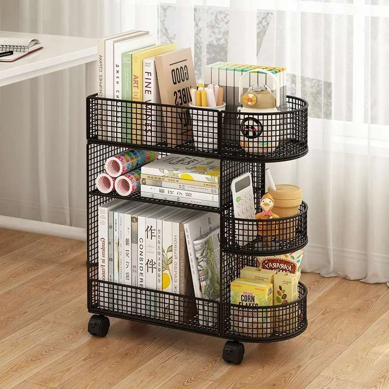 Floor Removable Table Bookshelf Office Layered File Folder Book Desk Side Student Storage Rack Home Living Room Snack Rack