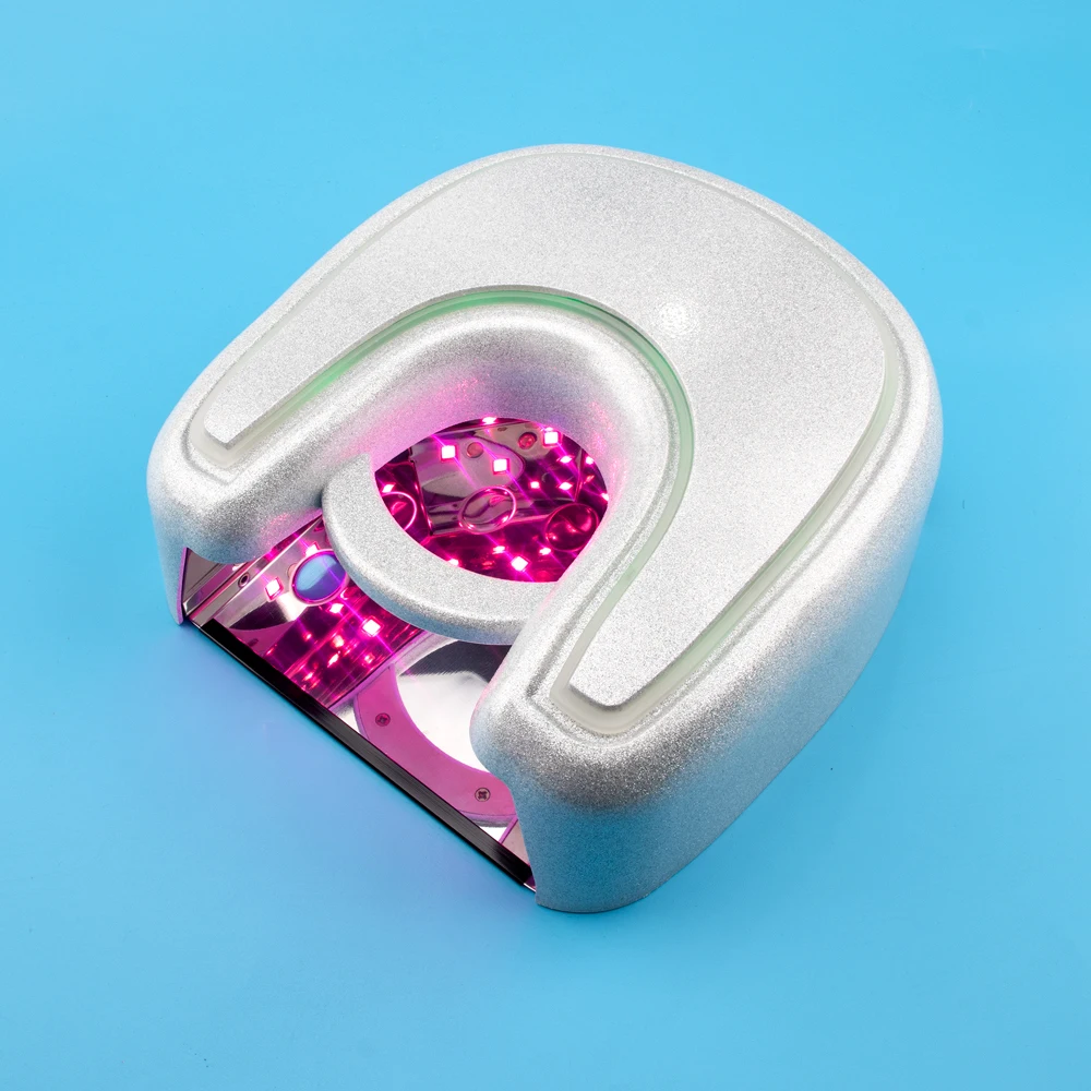 무선 UV LED 램프, 무광 실버 마감 프로 큐어, 48W 적색등