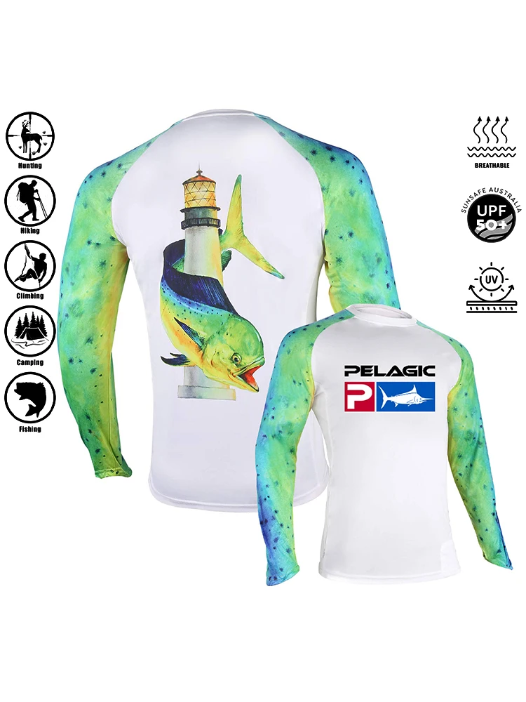 

PELAGIC Shark Fishing Clothing Sunscreen Breathable Summer Outdoor Cycling Camping Rock Climbing Casual Long-sleeved Hoodie