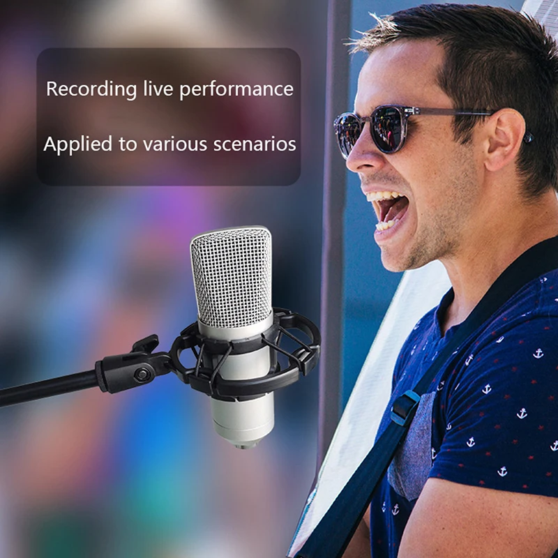 핫세일 유니버설 전문가용 콘덴서 마이크 쇼크 마운트 홀더 스튜디오 레코딩 브래킷 (블랙 대형 마이크 클립용)