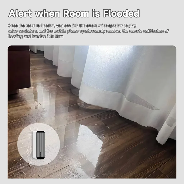 iHseno Tuya Smart Wifi Rain Sensor Smart Life APP Remote Control 2in1 Rainwater flood Detector for House Outdoor 5