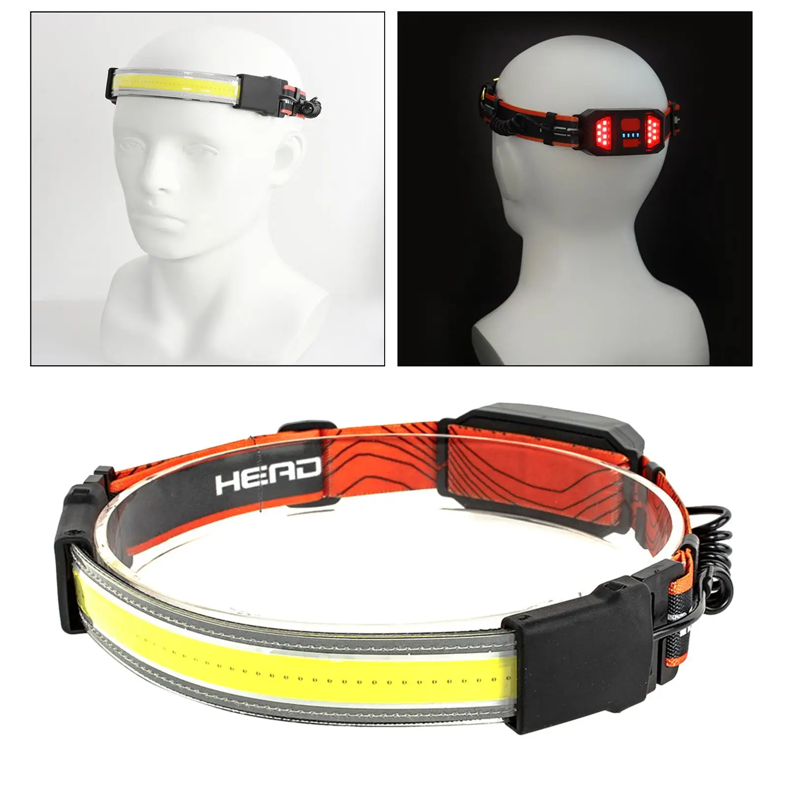 

COB+LED Headlamp Headlights Flashlight Work Light Bar for Night Running