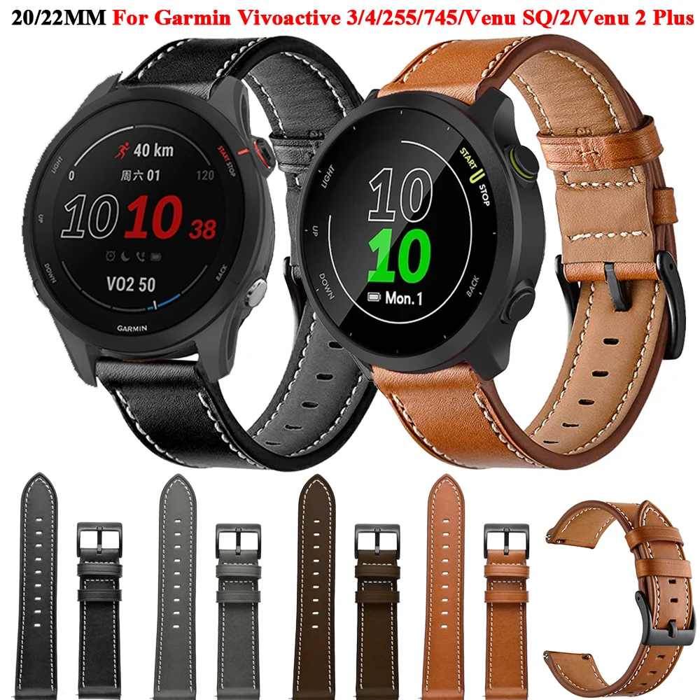 

Ремешок кожаный для смарт-часов Garmin Forerunner, 22 мм, 20 мм