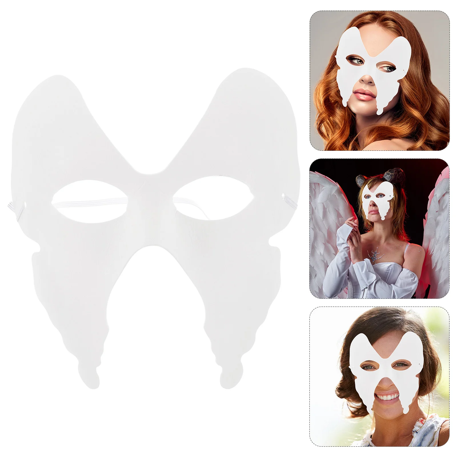 

6 Pcs Halloween Mask DIY Butterfly Paper Plain Masks Masquerade Props White Child