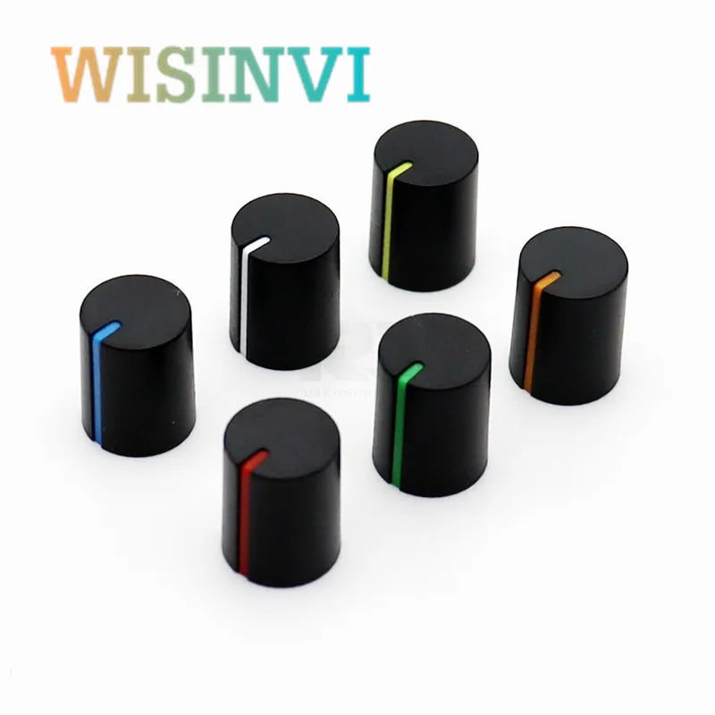 Potentiometer Knob Cap Plastic Knob Cap 10PCS Plastic Knob Cap Diameter 11mm Height 13.5mm Potentiometer Encoder Knob 180 Degree D Inner Hole 6MM