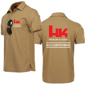 Polo da uomo Stile alla moda T-shirt con logo HK Heckler & Koch T-shirt con logo No Compromise da uomo POLO Sportswear a manica corta