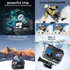 5K 4K60FPS Action Camera 50MP 2" Touch Dual Screen 5X Zoom Wi-Fi EIS 170° DVR Webcam Wireless Mic 30M Waterproof Sport Camera 5