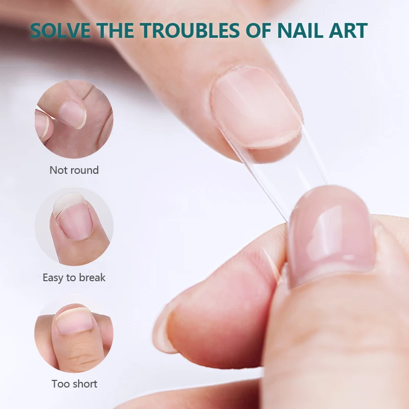 Nailpop Transparent Fake Nail Acrylic Tips Press on Nails Coffin Traceless and Ultrathin False Nails Accessories Tools 120pcs fake nails