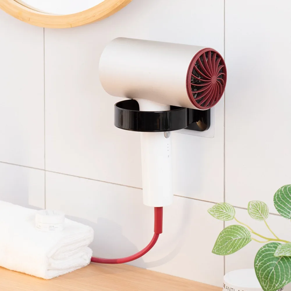 Punch-free Hairdryer Storage Rack Wall Mounted Holder Stand Shelf For Home Bathroom Dressing Room No Drill Organizer