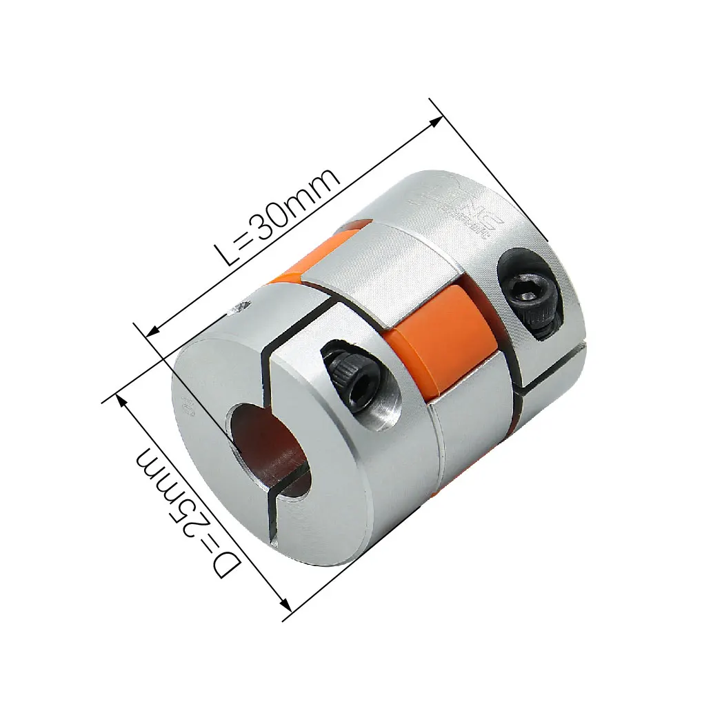 HLTNC D25L30 Two-Jaw Shaft Coupler Aluminium Motor Flexible Coupling Connector CNC Couple 4/5/6/6.35/8/10/12/14mm