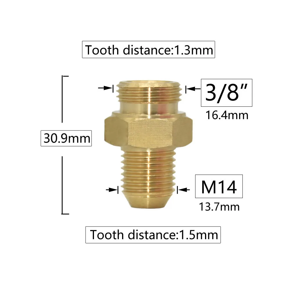 Conector De Latón Macho-hembra Para Grifos - Rosca M14 M18 M22 1/2" Y 3/8" - Paso 1.5 Mm - Fontanería