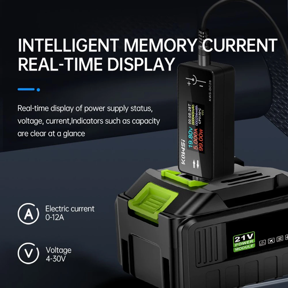 KWS-DC28 0.96인치 TFT HD 디지털 DC 전압계, 전류계, 전력계 및 휴대폰 충전 테스터, DC 4?30V, 0?12A