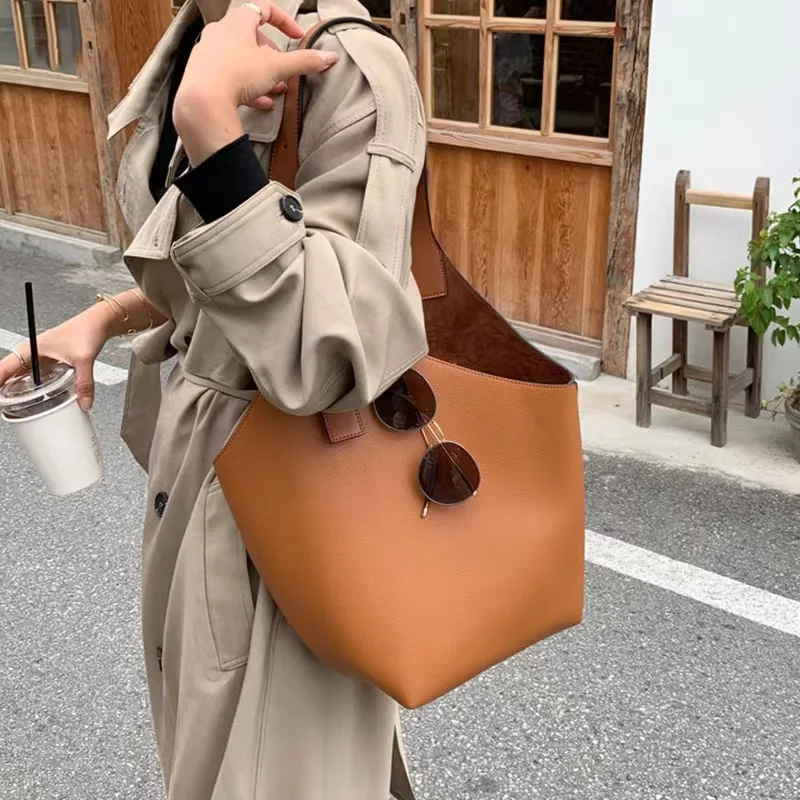

New trendy and fashionable Korean style cross-body semi-round bag large capacity bucket bag shoulder bag tote bag tote bag