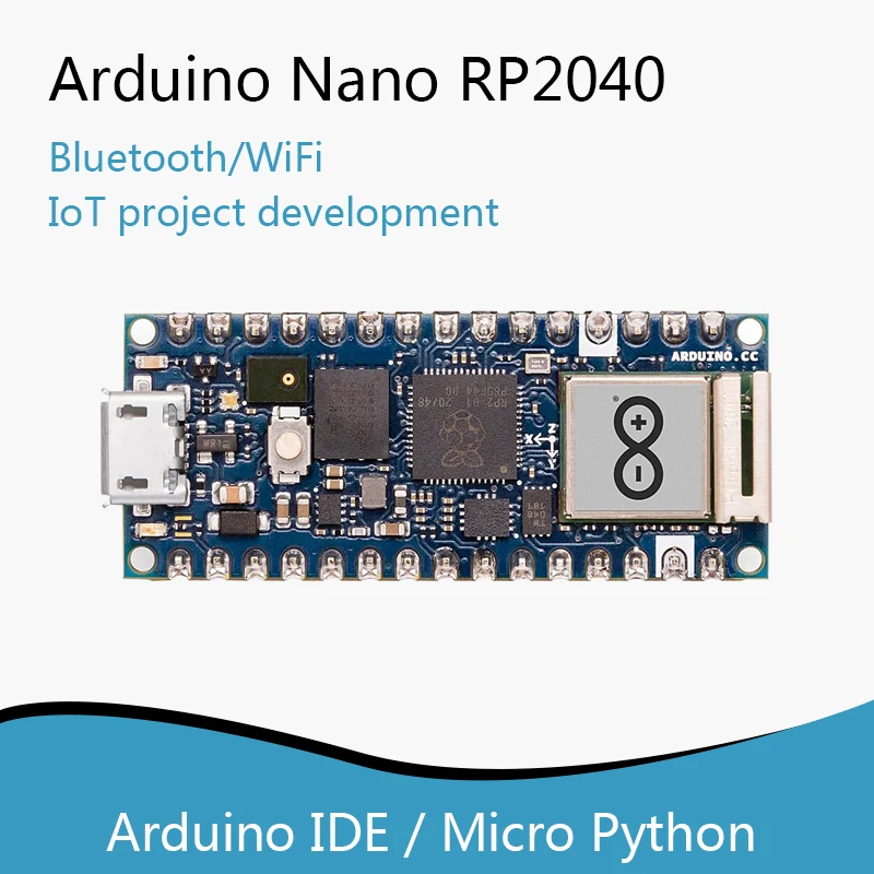 Оригинальный-arduino-nano-rp2040-подключение-к-наушникам-wi-fi-синий-abx00053-поддержка-arduino-ide-micropython