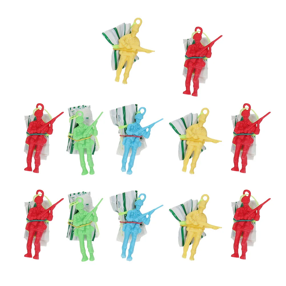 

12 Pcs Soldier Parachute Mini Toy Toys Flying Kids Childrens Children’s Small Plastic Medium