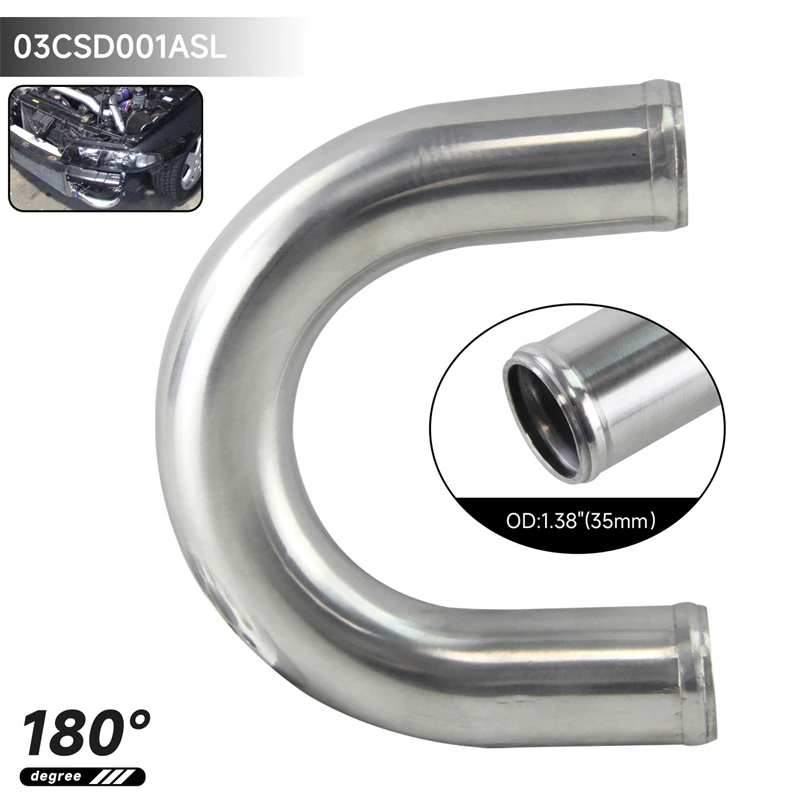 

Универсальная алюминиевая впускная труба интеркулера на 180 градусов, 35 мм, 1,38 дюйма, цвет серебристый, L = 300 мм