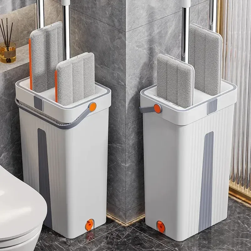 ‌Hands-Free Mop with Bucket,360° Rotating Microfiber Self-Wringing, Washable Lazy-Friendly Floor Cleaning System‌ High-value mop