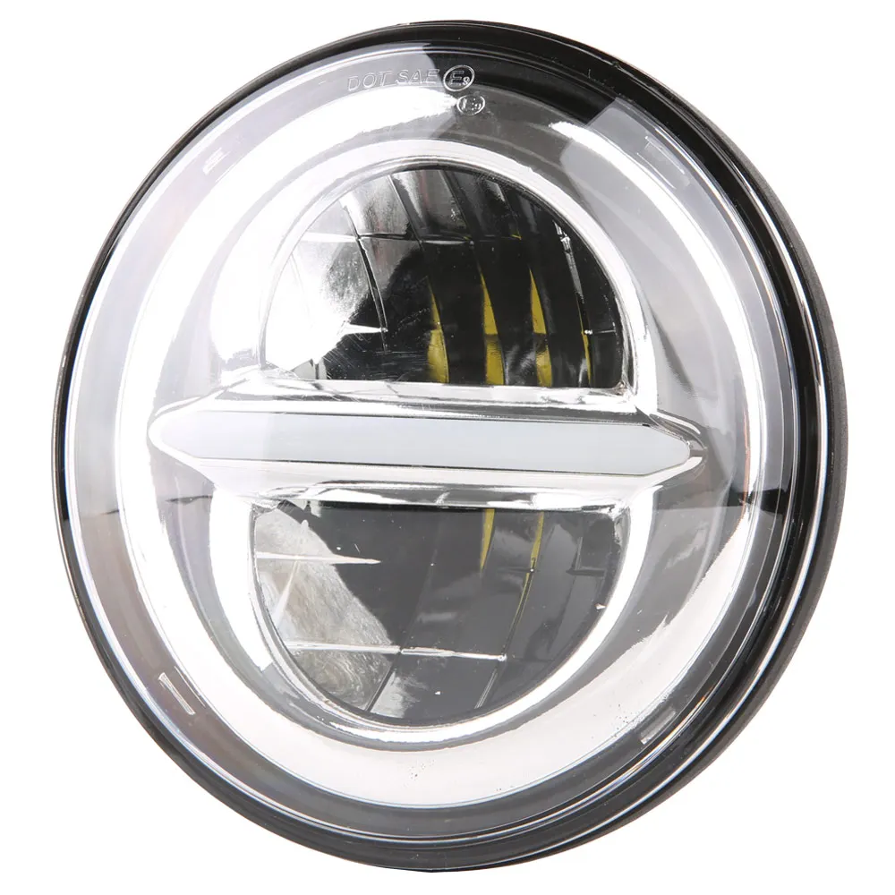 

5.75 inch Led headlight halo Ring white DRL Angel eye For Dyna Sportster Softail 5 3/4"Headlamp