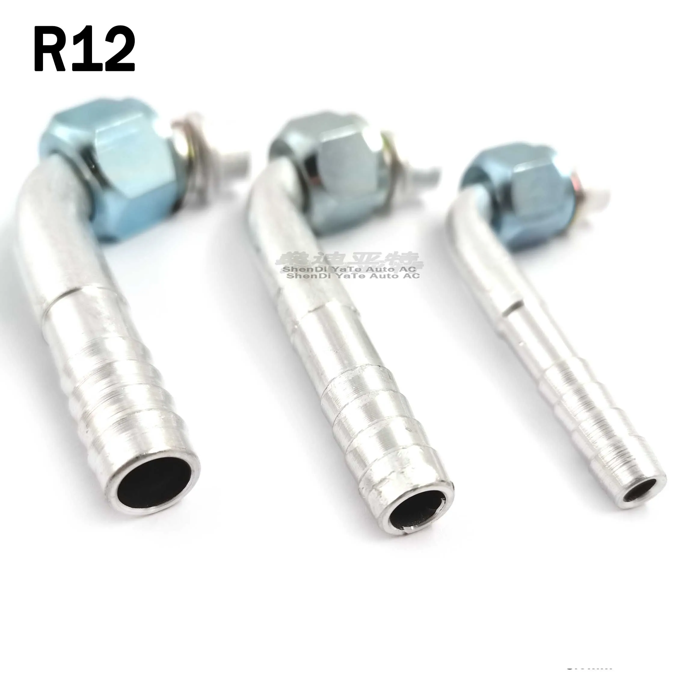 #6 #8 #10 Aluminum AC Barb Fitting Curved O-Ring Female Thread 5/8"-18 3/4"-16 7/8"-14 15pcs For A/C Air Conditioning Hose