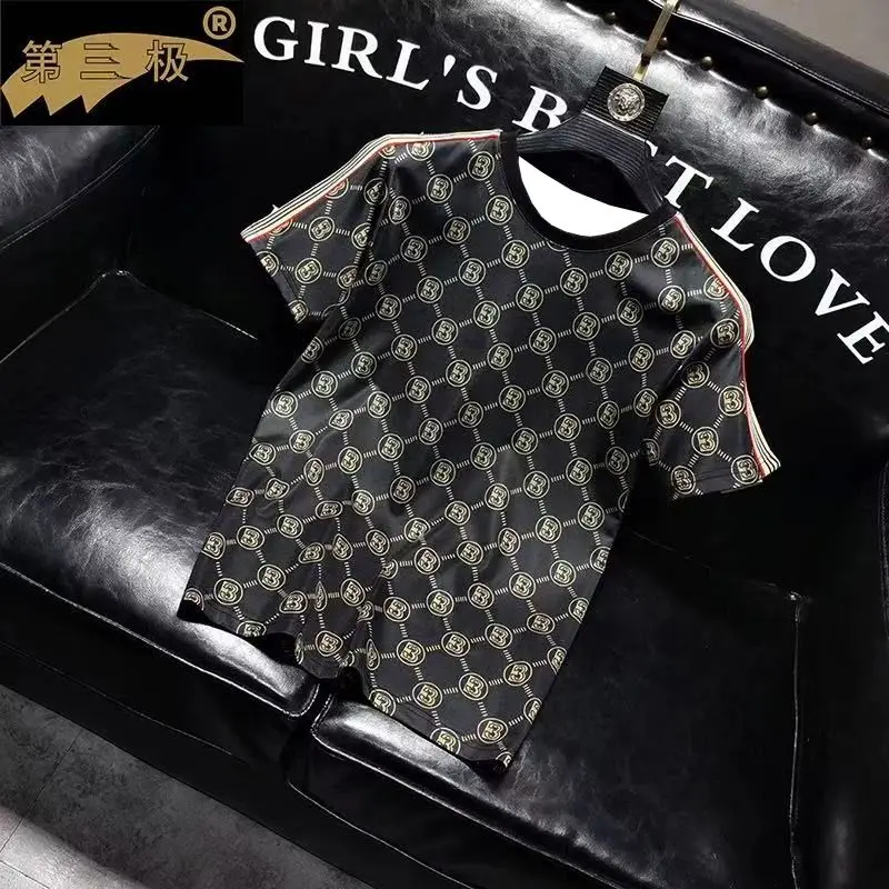 Men's Luxury Brand Quick-drying T-shirt Comfortable Casual Breathable Luxury European Outdoor Sports Top Fashion 3D Printing