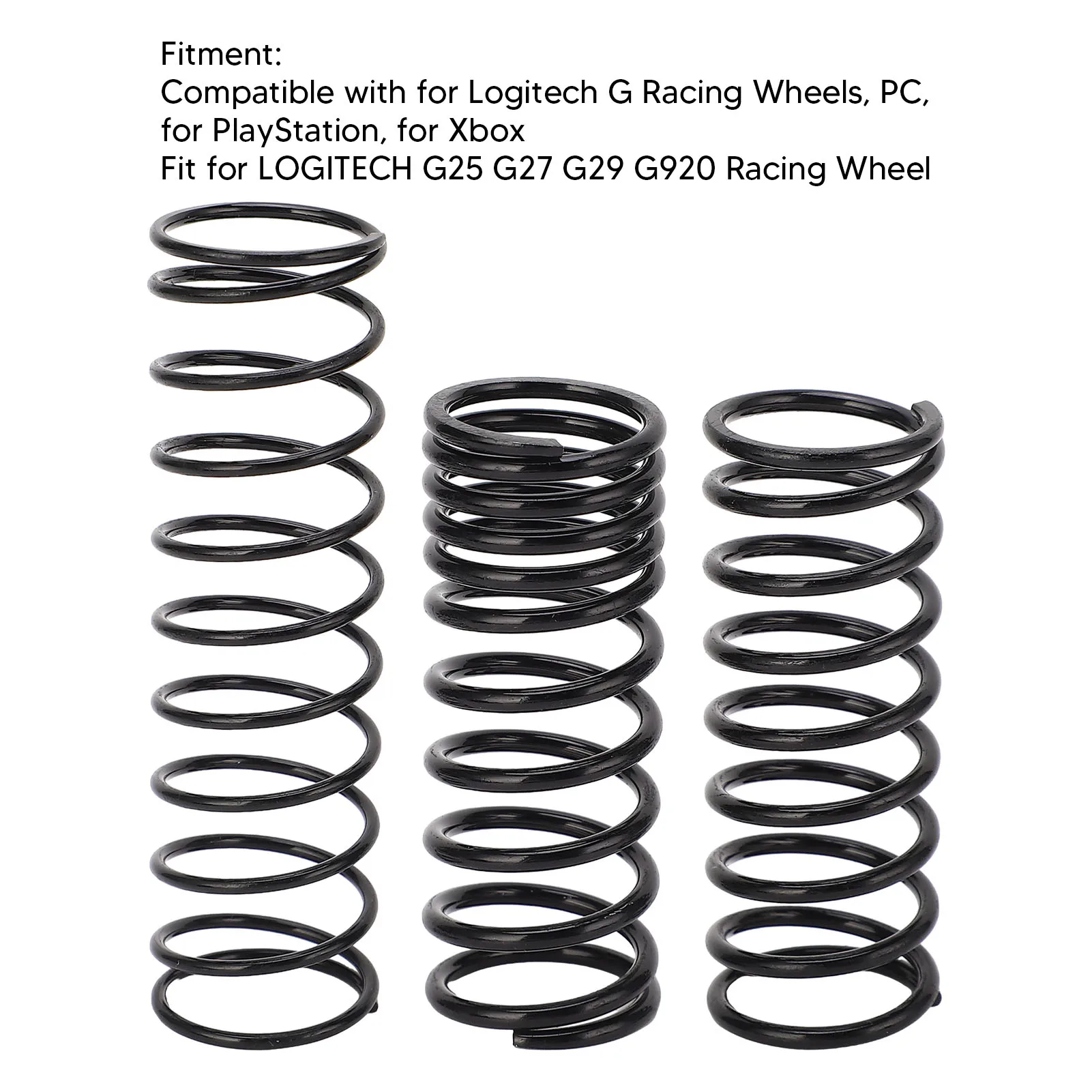 3Pcs Upgrade Pedal Spring Kit Metal Black High Strength For LOGITECH G25 G27 G29 G920 Racing Wheel