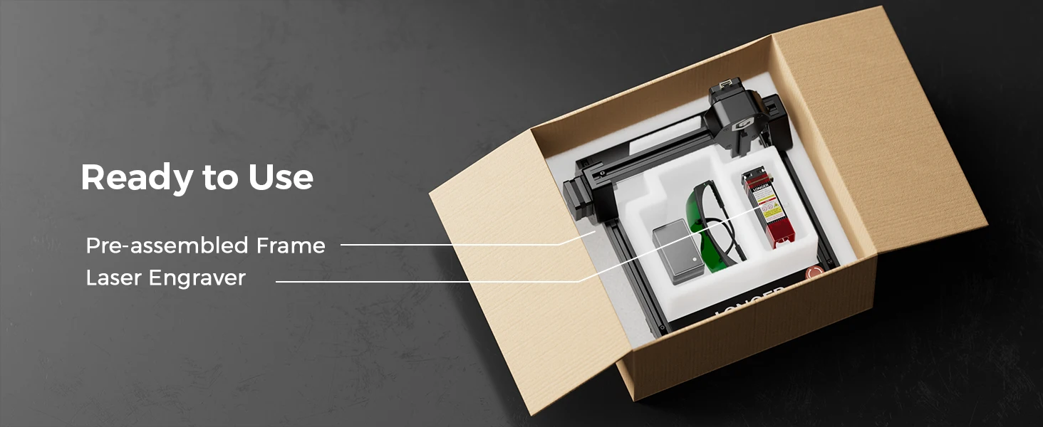 Aktualisierte RAY5 Mini-Lasergravurmaschine, Arbeitsbereich 130 x 140 mm, WIFI/APP-AUGenschutz, Desktop-CNC-KIT + Schutzbrille – Detail 8